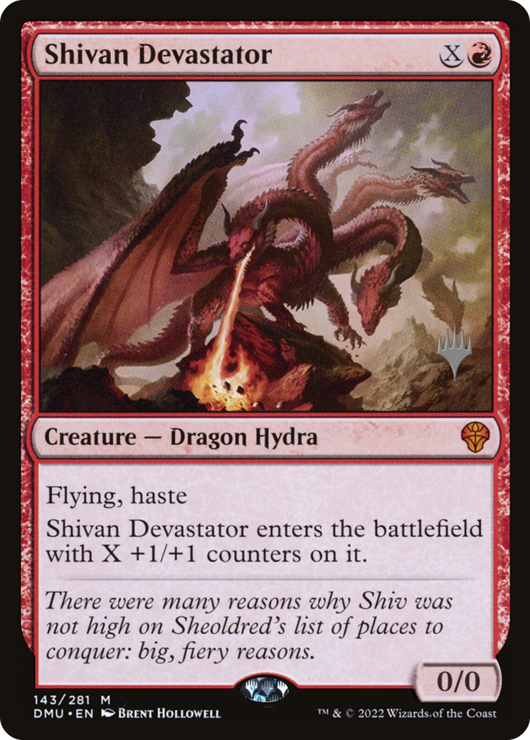 Shivan Devastator (PPDMU-143P) - Dominaria United Promos Foil