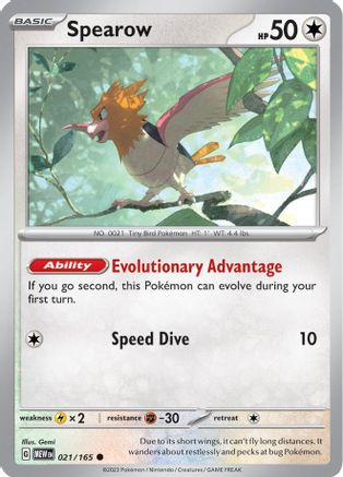 Spearow 021/165 - SV Scarlet & Violet 151 Reverse Holofoil