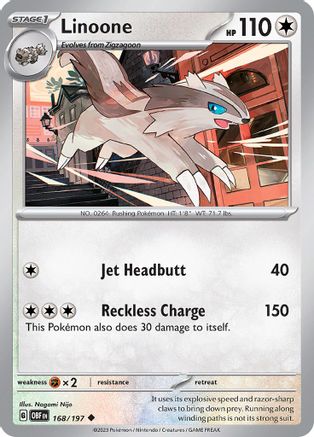 Linoone 168/197 - SV03 Obsidian Flames Reverse Holofoil
