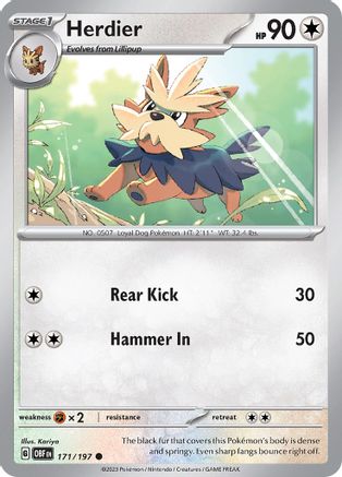 Herdier 171/197 - SV03 Obsidian Flames Reverse Holofoil