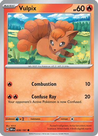Vulpix 028/197 - SV03 Obsidian Flames Reverse Holofoil
