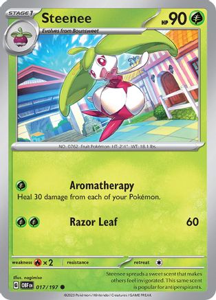 Steenee 017/197 - SV03 Obsidian Flames Reverse Holofoil