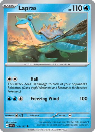 Lapras 045/197 - SV03 Obsidian Flames Reverse Holofoil