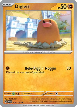 Diglett 103/197 - SV03 Obsidian Flames Reverse Holofoil