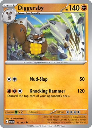 Diggersby 113/197 - SV03 Obsidian Flames Reverse Holofoil