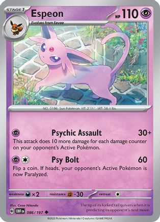 Espeon 086/197 - SV03 Obsidian Flames