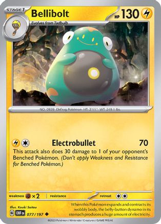 Bellibolt 077/197 - SV03 Obsidian Flames Reverse Holofoil