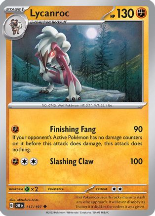 Lycanroc 117/197 - SV03 Obsidian Flames Reverse Holofoil