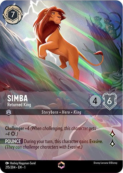 Simba - Returned King (Enchanted) (215/204) - The First Chapter Holofoil
