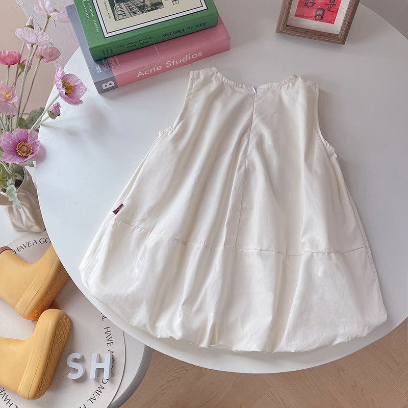 Baby girl sleeveless floral bud skirt