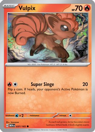 Vulpix 037/165 - SV Scarlet & Violet 151 Reverse Holofoil