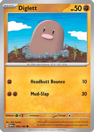 Diglett 050/165 - SV Scarlet & Violet 151 Reverse Holofoil