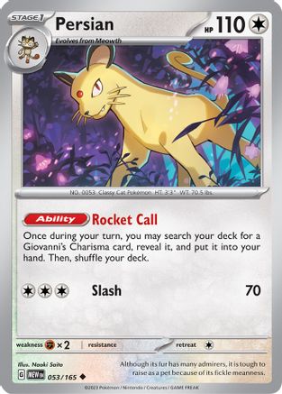 Persian 053/165 - SV Scarlet & Violet 151