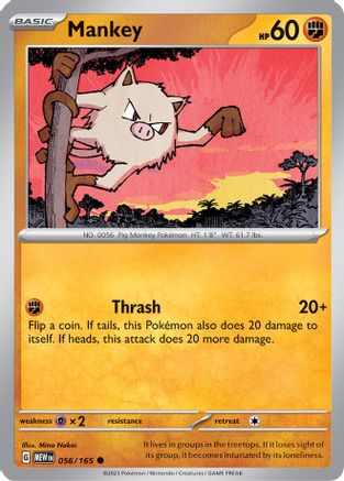 Mankey 056/165 - SV Scarlet & Violet 151 Reverse Holofoil