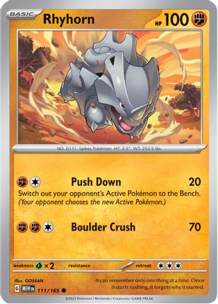 Rhyhorn 111/165 - SV Scarlet & Violet 151