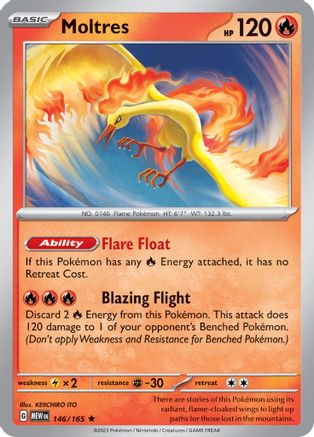 Moltres 146/165 - SV Scarlet & Violet 151 Reverse Holofoil