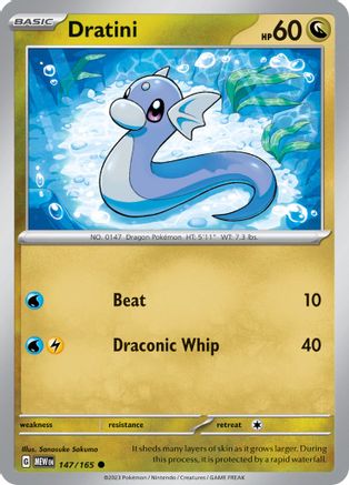 Dratini 147/165 - SV Scarlet & Violet 151 Reverse Holofoil