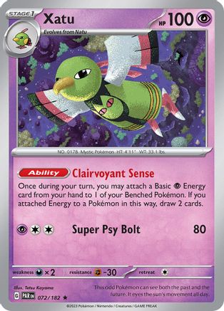 Xatu 072/182 - SV04 Paradox Rift Holofoil