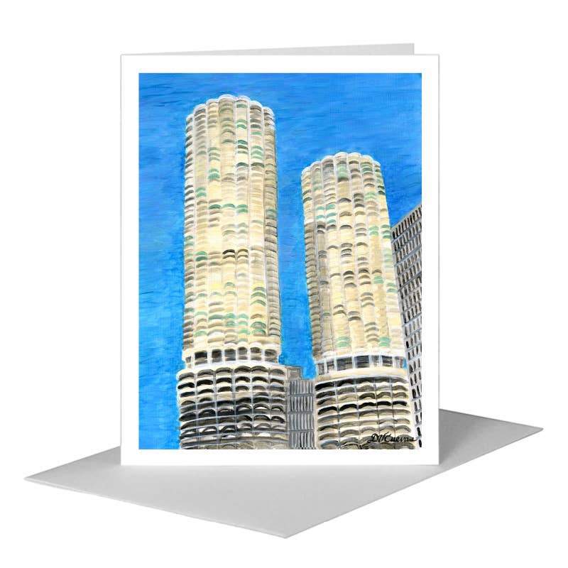 Marina Towers, Chicago, Greeting Card (#7809A)