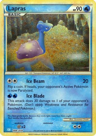 Lapras 008/034 - Trading Card Game Classic Holofoil