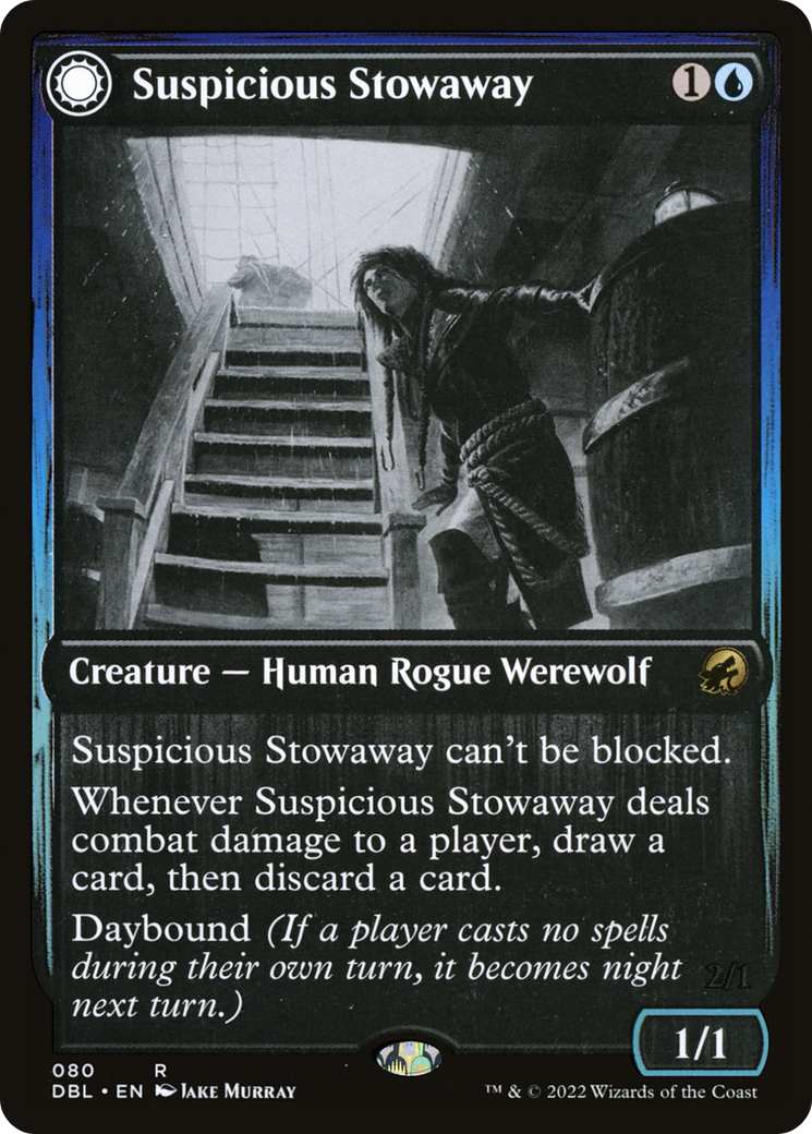 Suspicious Stowaway // Seafaring Werewolf (DBL-080) - Innistrad: Double Feature: (Double Faced Transform)