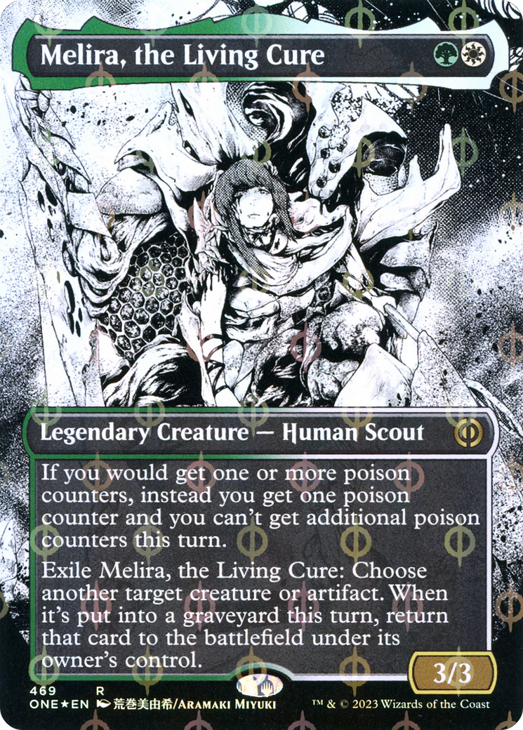 Melira, the Living Cure (ONE-469) - Phyrexia: All Will Be One: (Showcase) (Borderless) Foil