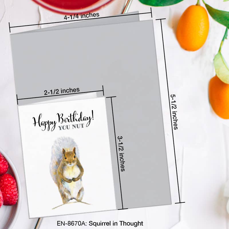 Squirrel in Thought, Greeting Card (#8670A)