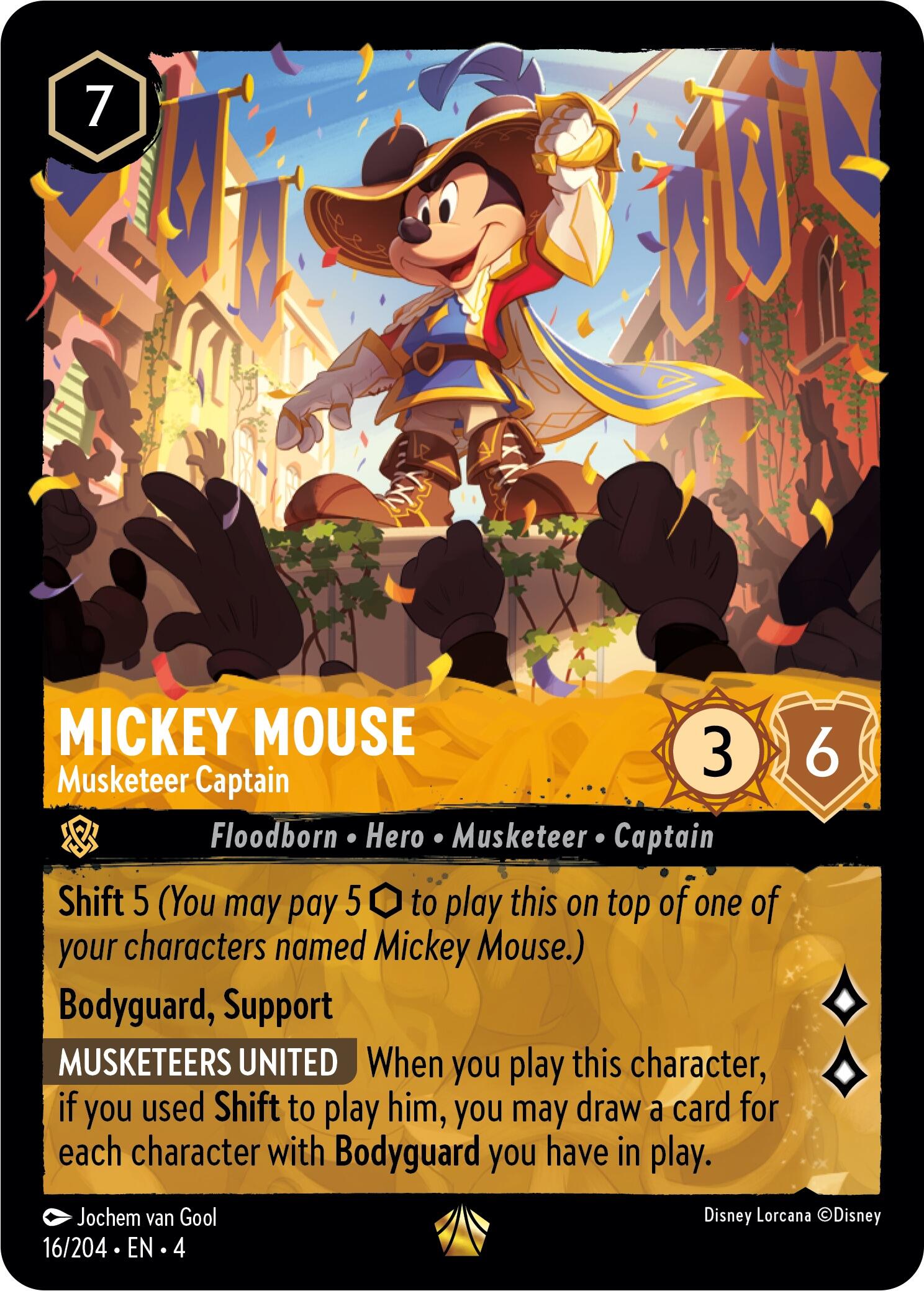 Mickey Mouse - Musketeer Captain (16/204) - Ursulas Return Cold Foil