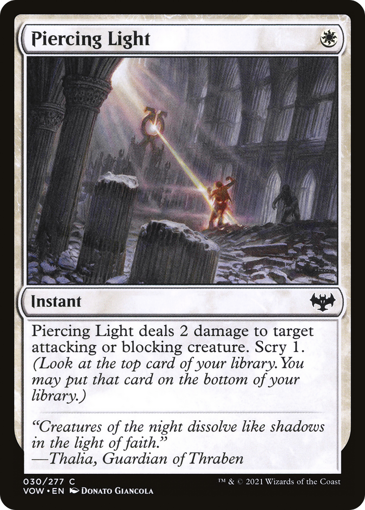 Piercing Light (VOW-030) - Innistrad: Crimson Vow Foil