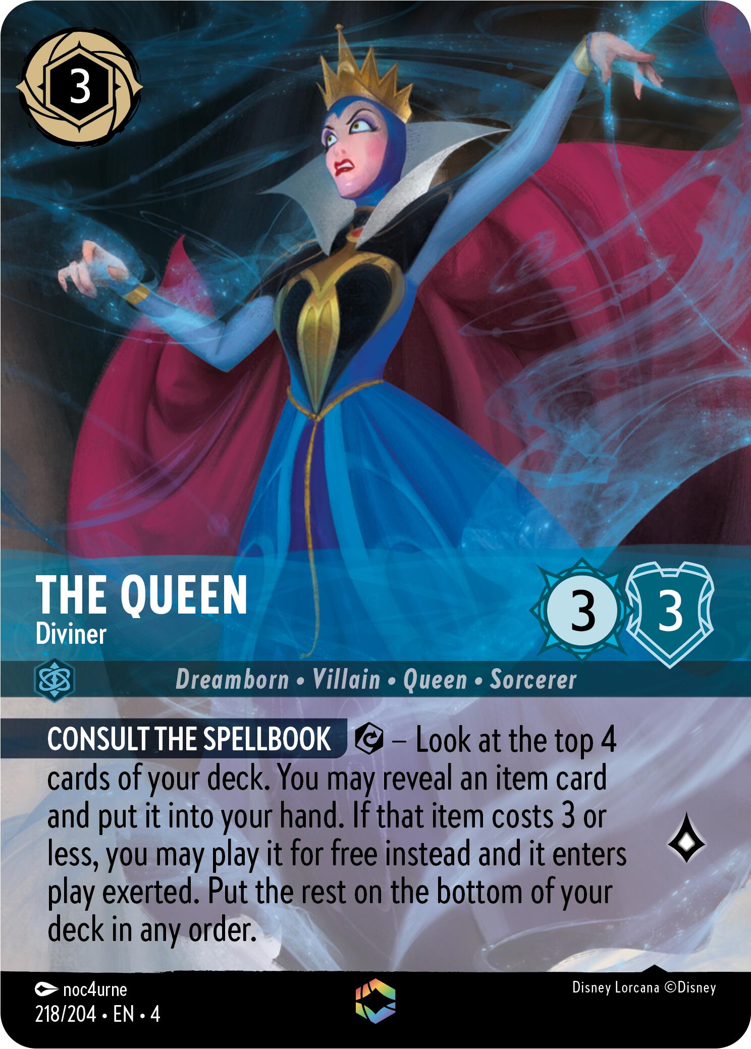 The Queen - Diviner (Enchanted) (218/204) - Ursulas Return Holofoil