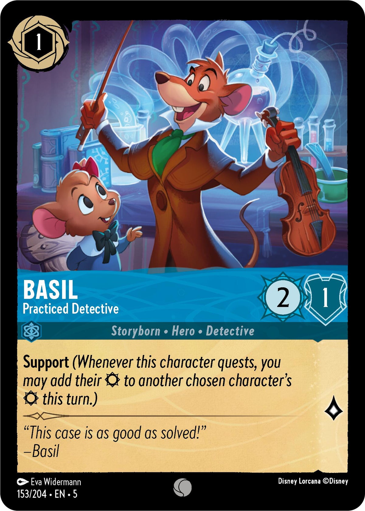 Basil - Practiced Detective (153/204) - Shimmering Skies Cold Foil