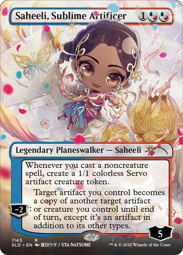 Saheeli, Sublime Artificer (SLD-1143) - Secret Lair Drop (Borderless) Foil