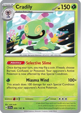 Cradily 006/142 - SV07 Stellar Crown Reverse Holofoil