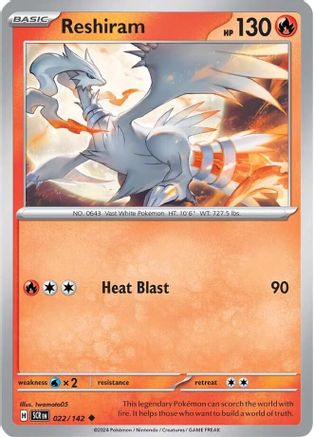 Reshiram 022/142 - SV07 Stellar Crown Reverse Holofoil