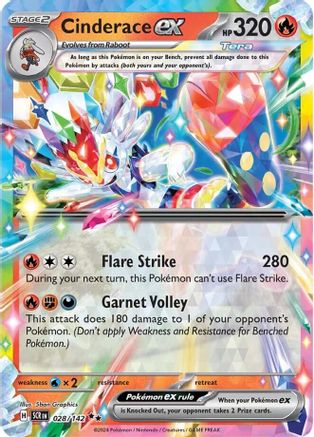 Cinderace ex 028/142 - SV07 Stellar Crown Holofoil