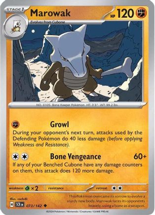 Marowak 073/142 - SV07 Stellar Crown Reverse Holofoil