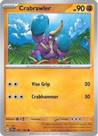 Crabrawler 087/142 - SV07 Stellar Crown Reverse Holofoil
