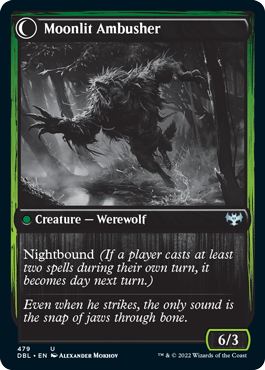 Oakshade Stalker // Moonlit Ambusher (DBL-479) - Innistrad: Double Feature: (Double Faced Transform) Foil