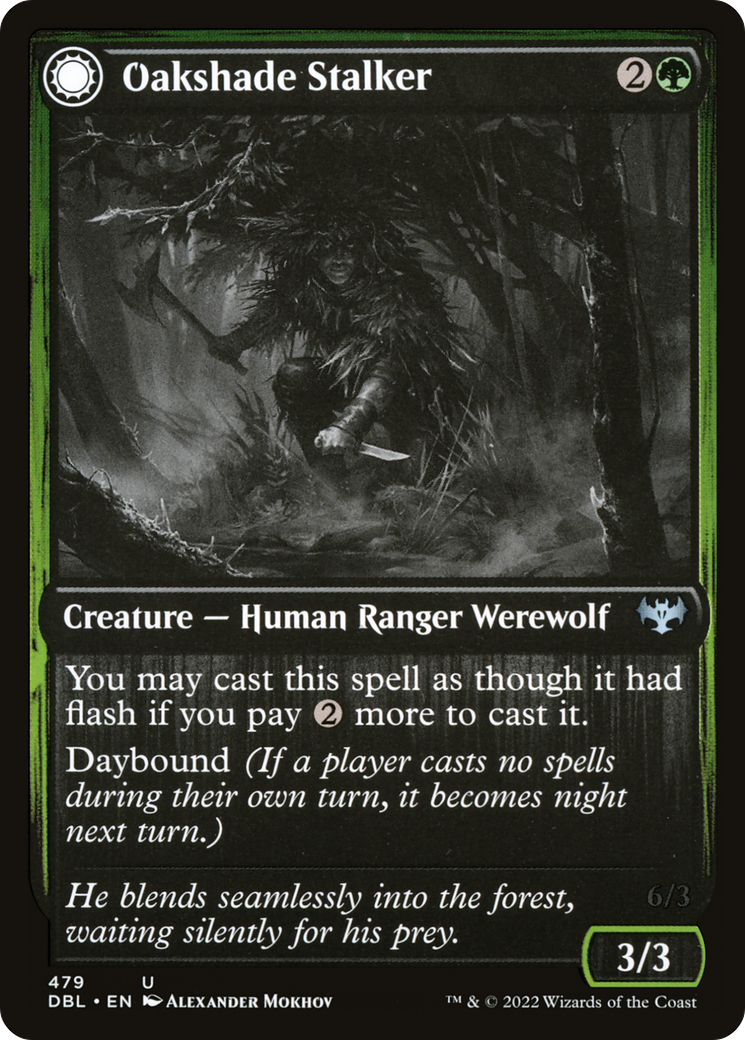 Oakshade Stalker // Moonlit Ambusher (DBL-479) - Innistrad: Double Feature: (Double Faced Transform)