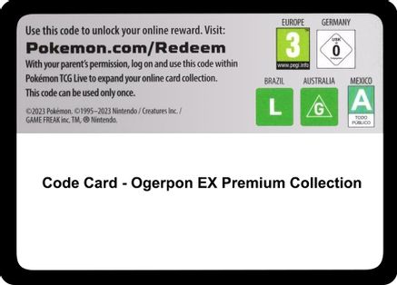 Code Card Ogerpon EX Premium Collection  - Miscellaneous Cards & Products