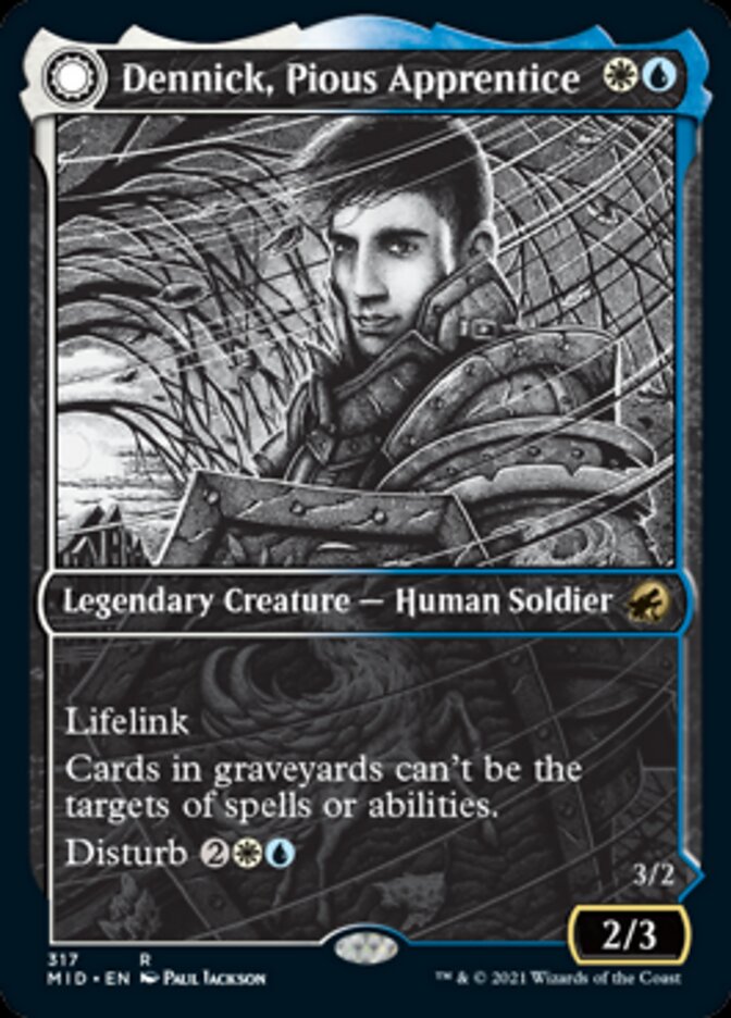 Dennick, Pious Apprentice // Dennick, Pious Apparition (MID-317) - Innistrad: Midnight Hunt: (Showcase, Double Faced Transform)