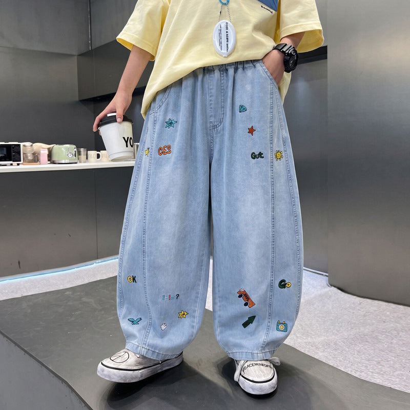 Casual Cool Lightweight Denim Pants for Boys
