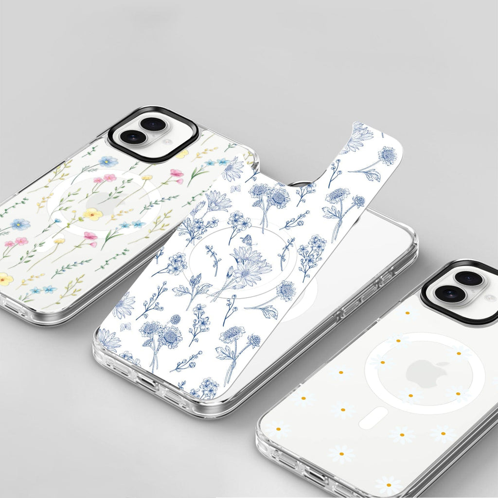 iPhone 16 Floral Design Case with Swappable Back - Wireless Charging | Inspire Series