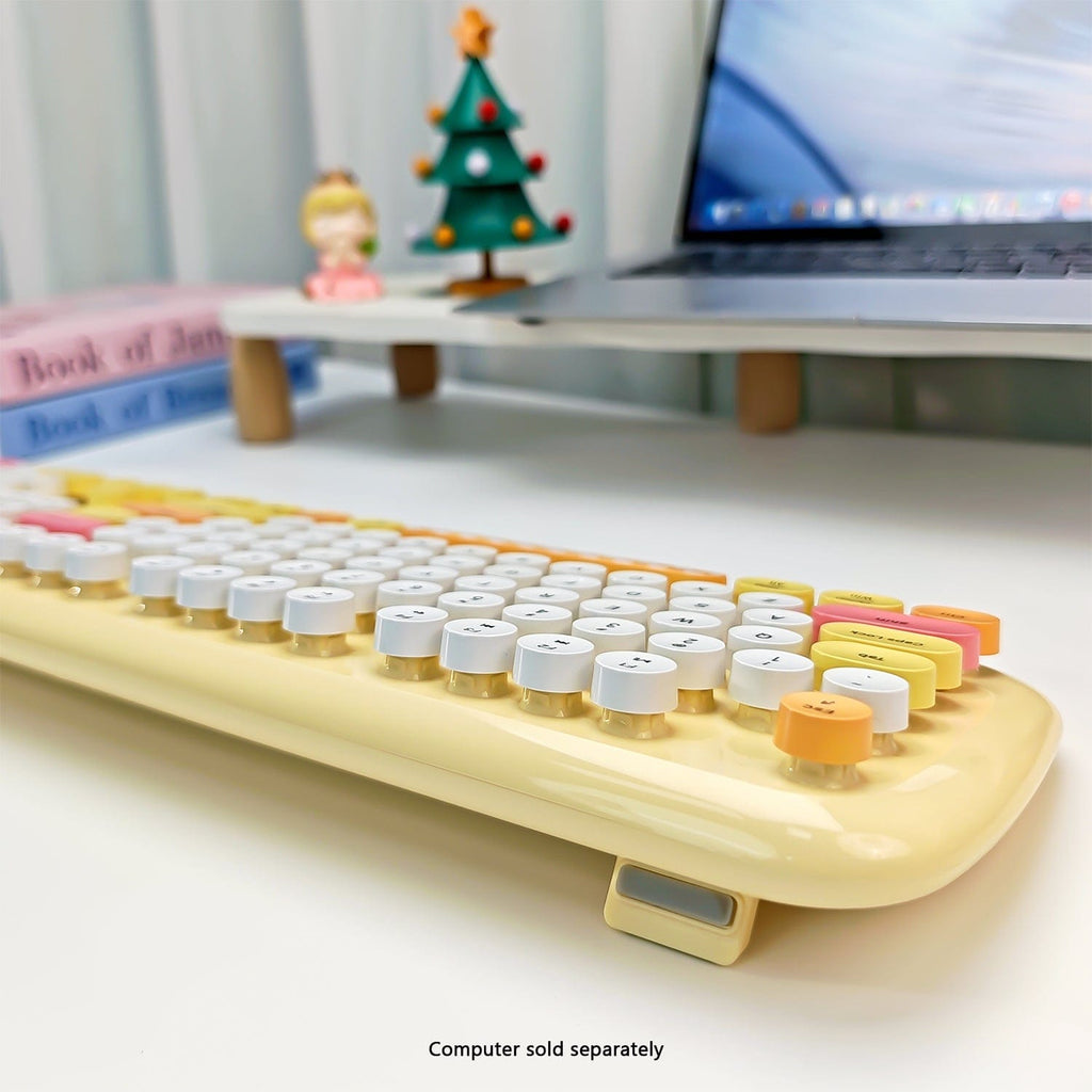 Wireless Keyboard & Mouse Combo - Silent Click, Colorful 104 Keys