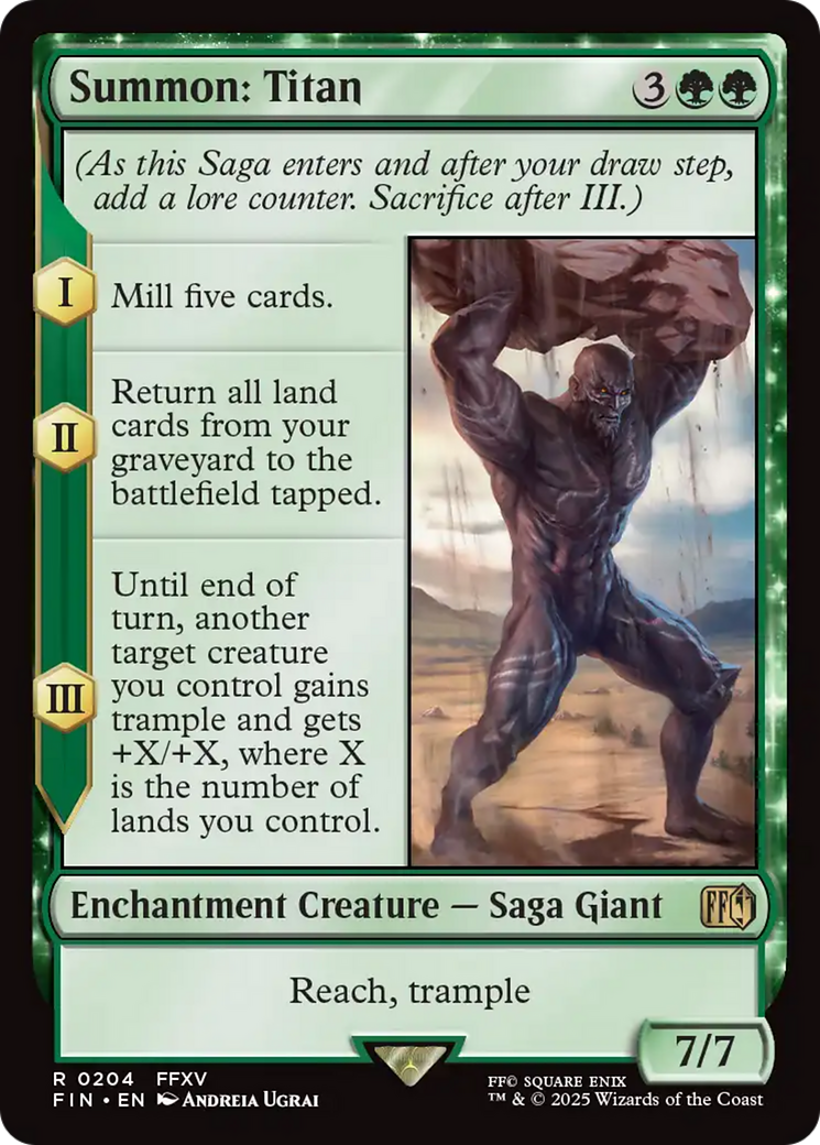 Summon: Titan (FIN-204) - FINAL FANTASY: (enchantment) Foil