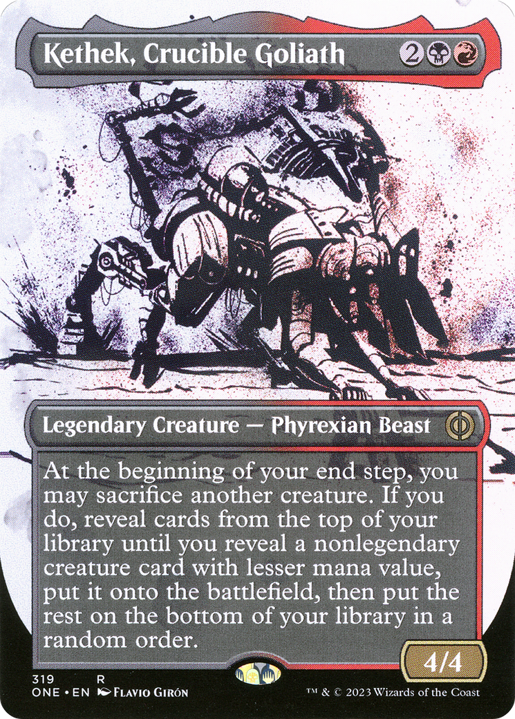 Kethek, Crucible Goliath (ONE-319) - Phyrexia: All Will Be One: (Showcase) (Borderless) Foil