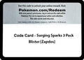 Code Card Surging Sparks  Pack Blister [Zapdos]  - SV08 Surging Sparks