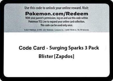 Code Card Surging Sparks  Pack Blister [Zapdos]  - SV08 Surging Sparks