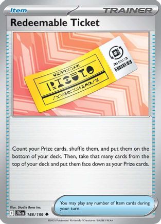Redeemable Ticket 156/159 - SV09 Journey Together Reverse Holofoil