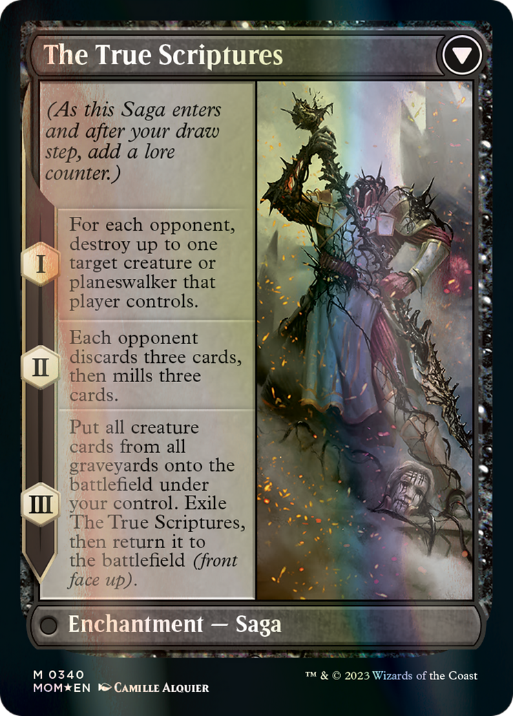 Sheoldred // The True Scriptures (MOM-340) - March of the Machine (Borderless) Foil